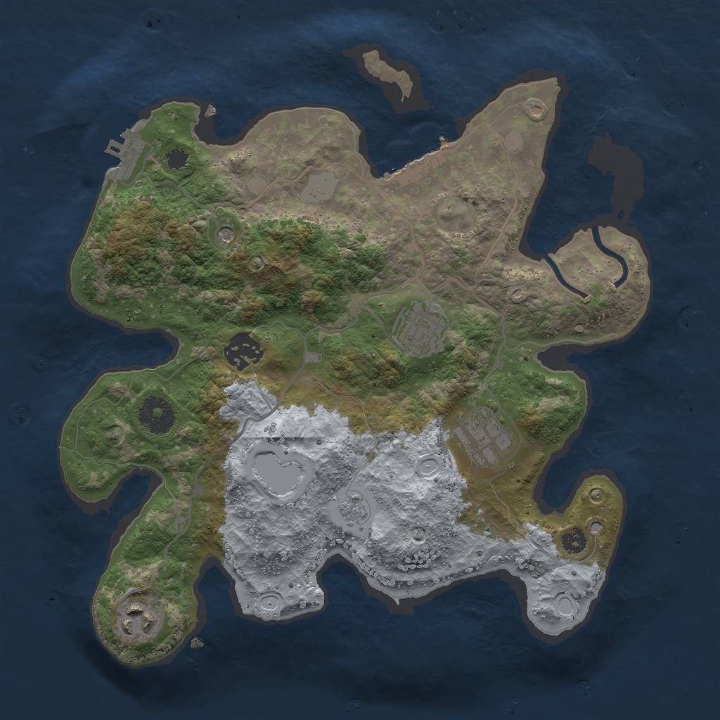 Rust Map: Procedural Map, Size: 3000, Seed: 6657, 13 Monuments