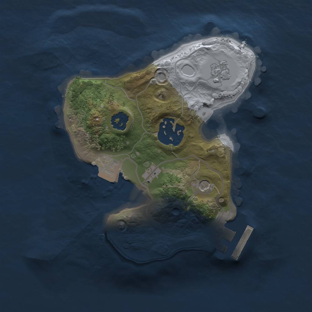 Rust Map: Procedural Map, Size: 1750, Seed: 43343443, 5 Monuments
