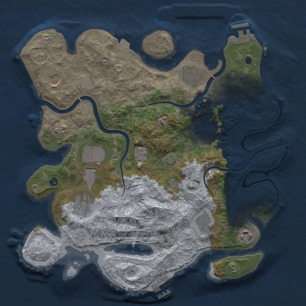 Rust Map: Procedural Map, Size: 3500, Seed: 8984594, 14 Monuments