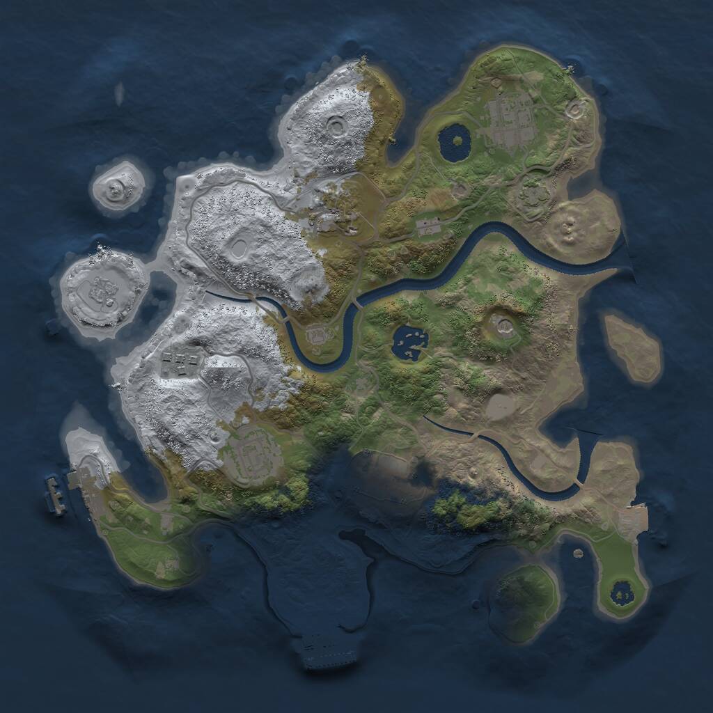 Rust Map: Procedural Map, Size: 3000, Seed: 654869, 12 Monuments