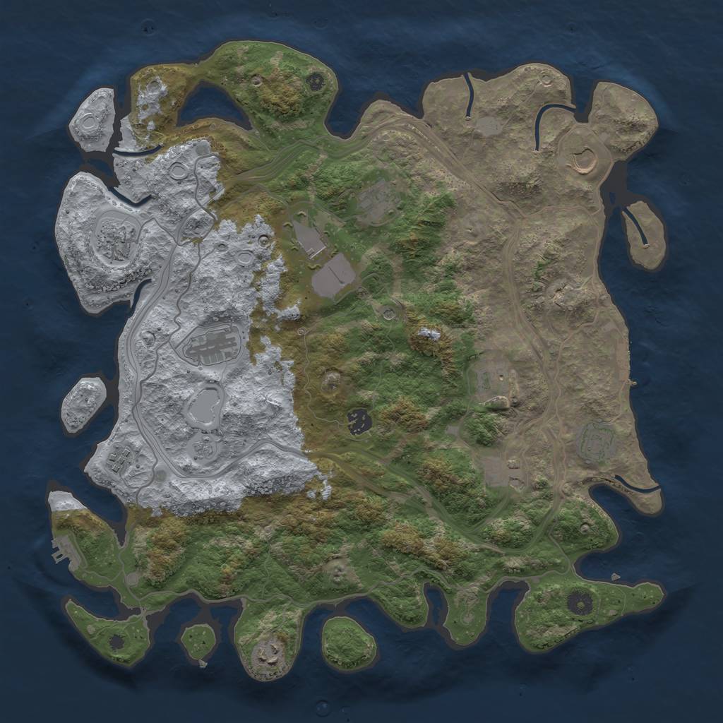 Rust Map: Procedural Map, Size: 4250, Seed: 1282477440, 20 Monuments