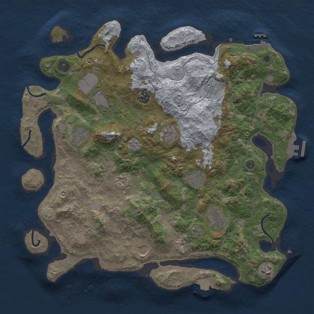 Rust Map: Procedural Map, Size: 4000, Seed: 1542467331, 17 Monuments