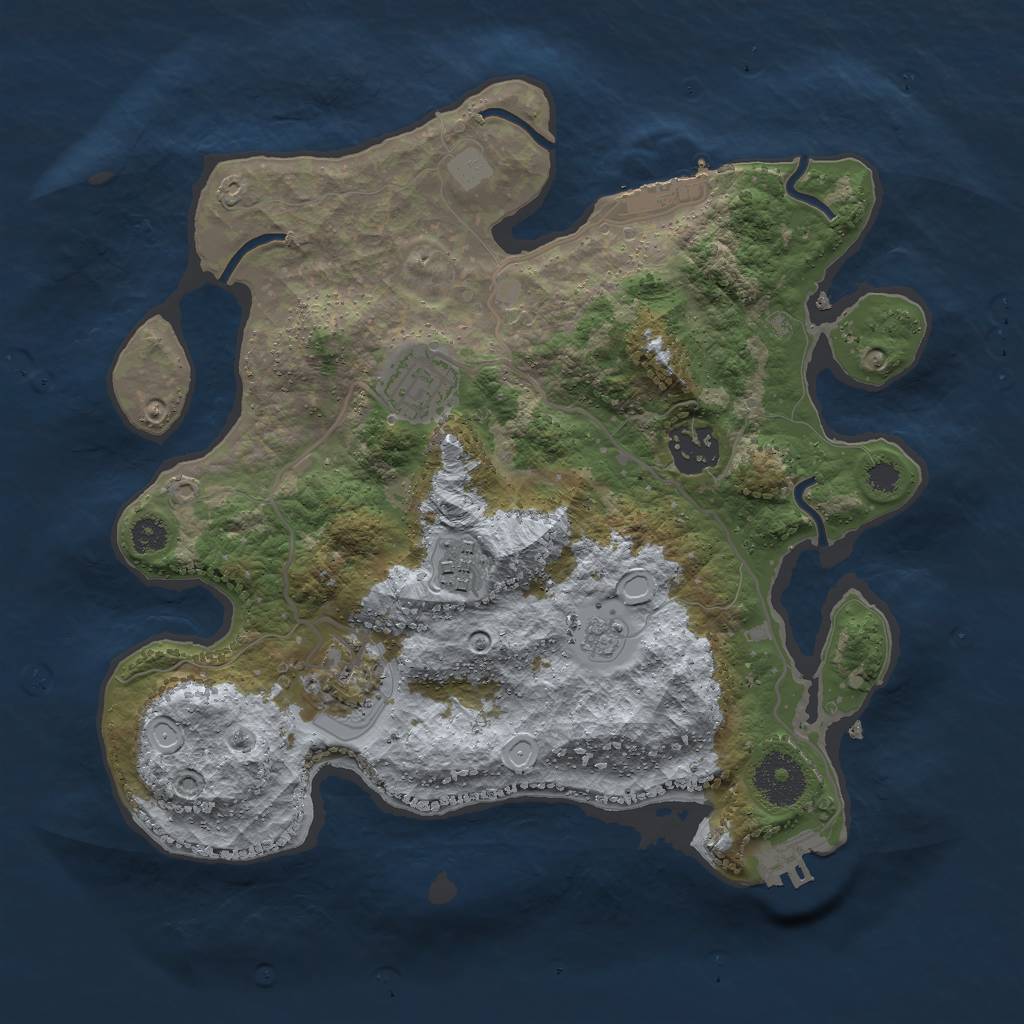 Rust Map: Procedural Map, Size: 3000, Seed: 1954217503, 12 Monuments