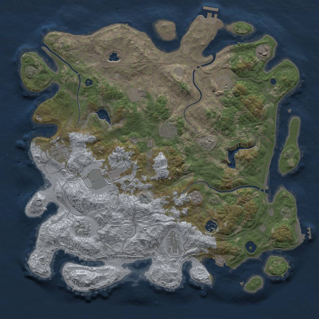 Rust Map: Procedural Map, Size: 4250, Seed: 816494350, 16 Monuments