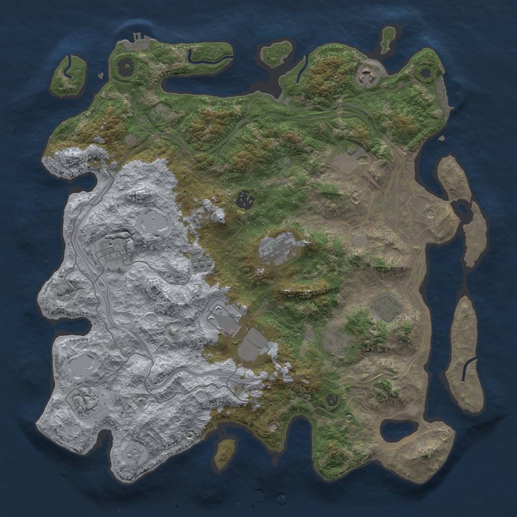Rust Map: Procedural Map, Size: 4250, Seed: 2229, 19 Monuments
