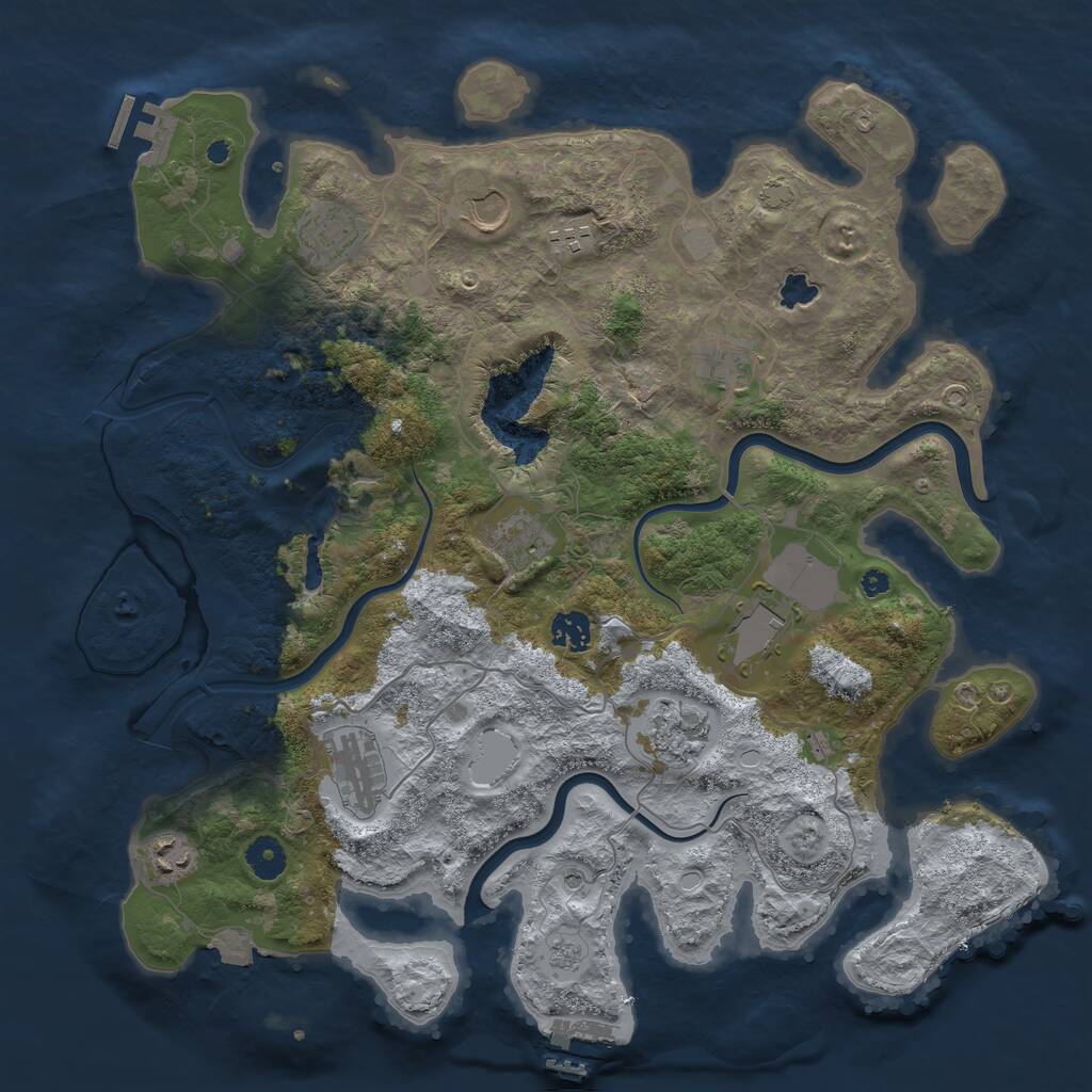 Rust Map: Procedural Map, Size: 4000, Seed: 231253, 16 Monuments
