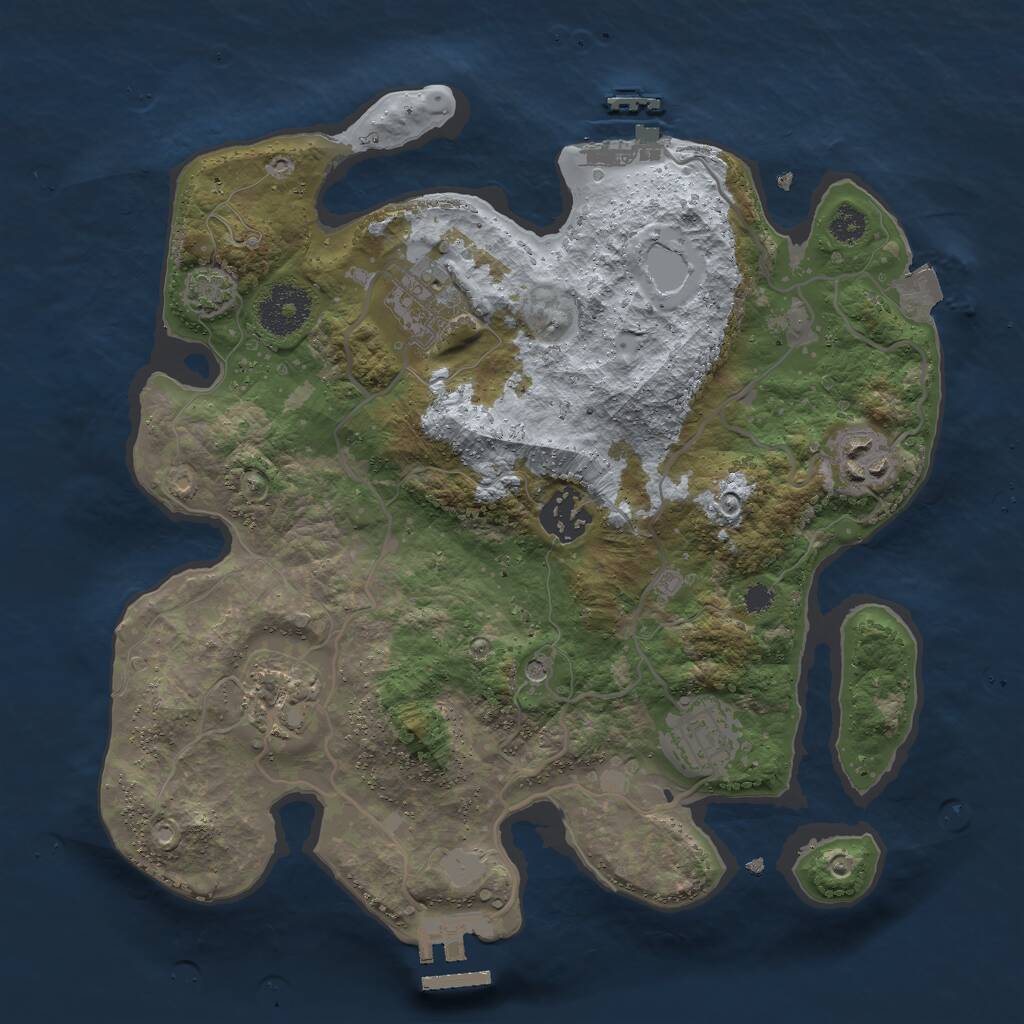 Rust Map: Procedural Map, Size: 3000, Seed: 11019, 10 Monuments