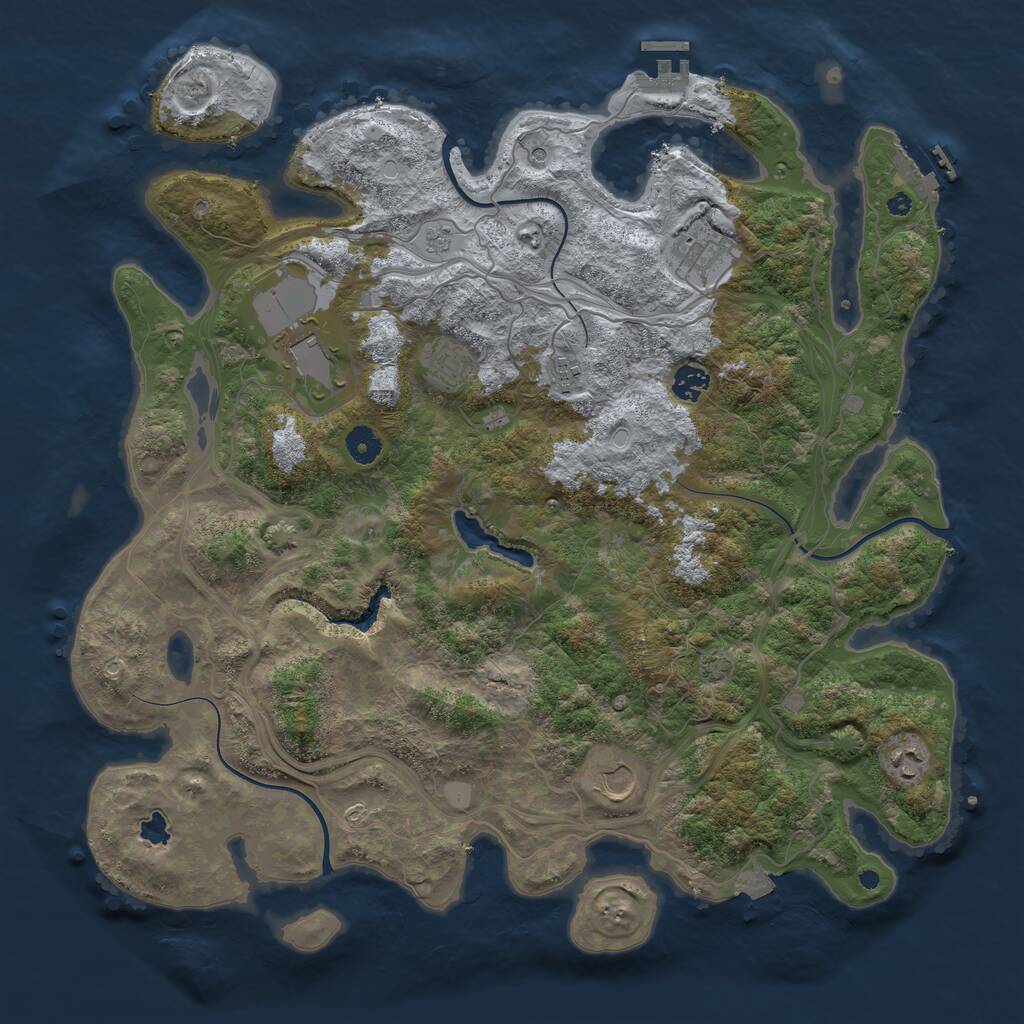 Rust Map: Procedural Map, Size: 4300, Seed: 1423601977, 13 Monuments