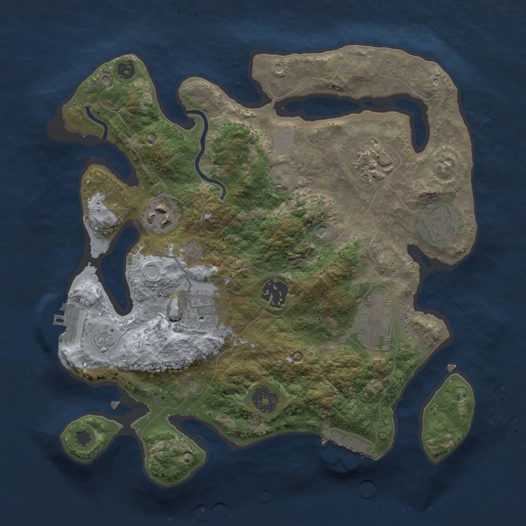 Rust Map: Procedural Map, Size: 3000, Seed: 954295424, 15 Monuments