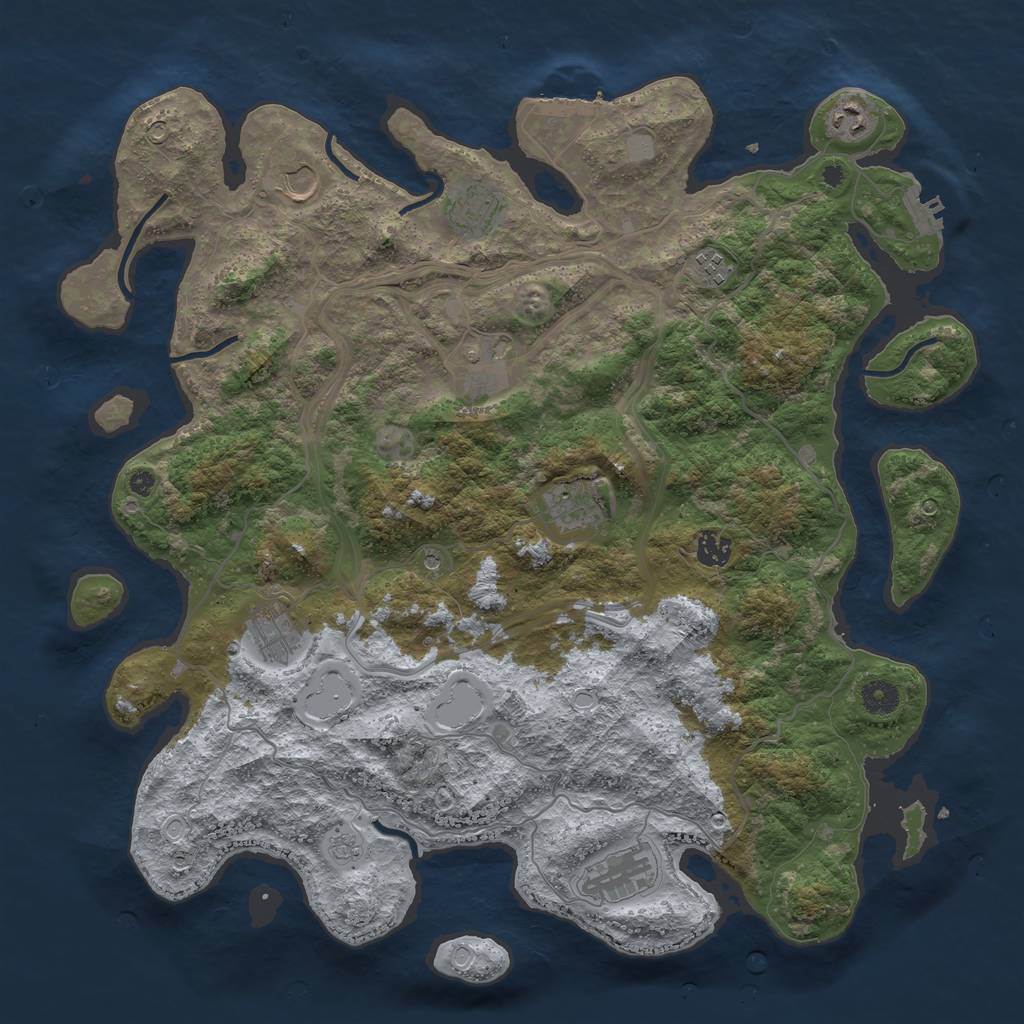 Rust Map: Procedural Map, Size: 4250, Seed: 8093582, 18 Monuments