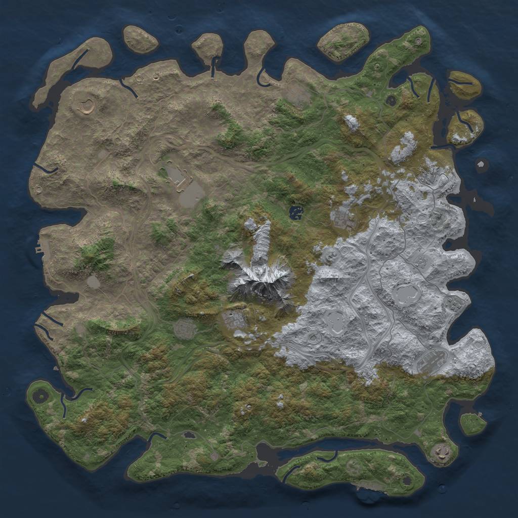 Rust Map: Procedural Map, Size: 5250, Seed: 4, 20 Monuments