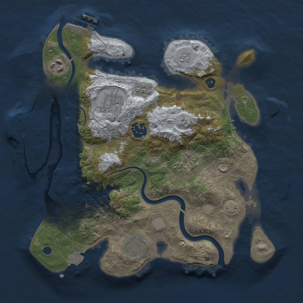 Rust Map: Procedural Map, Size: 3000, Seed: 1170345920, 12 Monuments