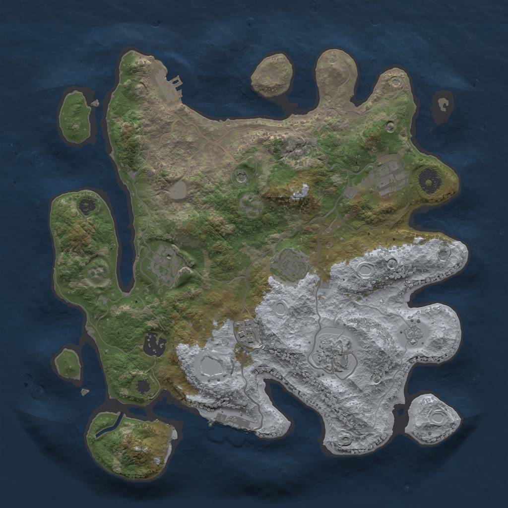 Rust Map: Procedural Map, Size: 3250, Seed: 656119, 15 Monuments