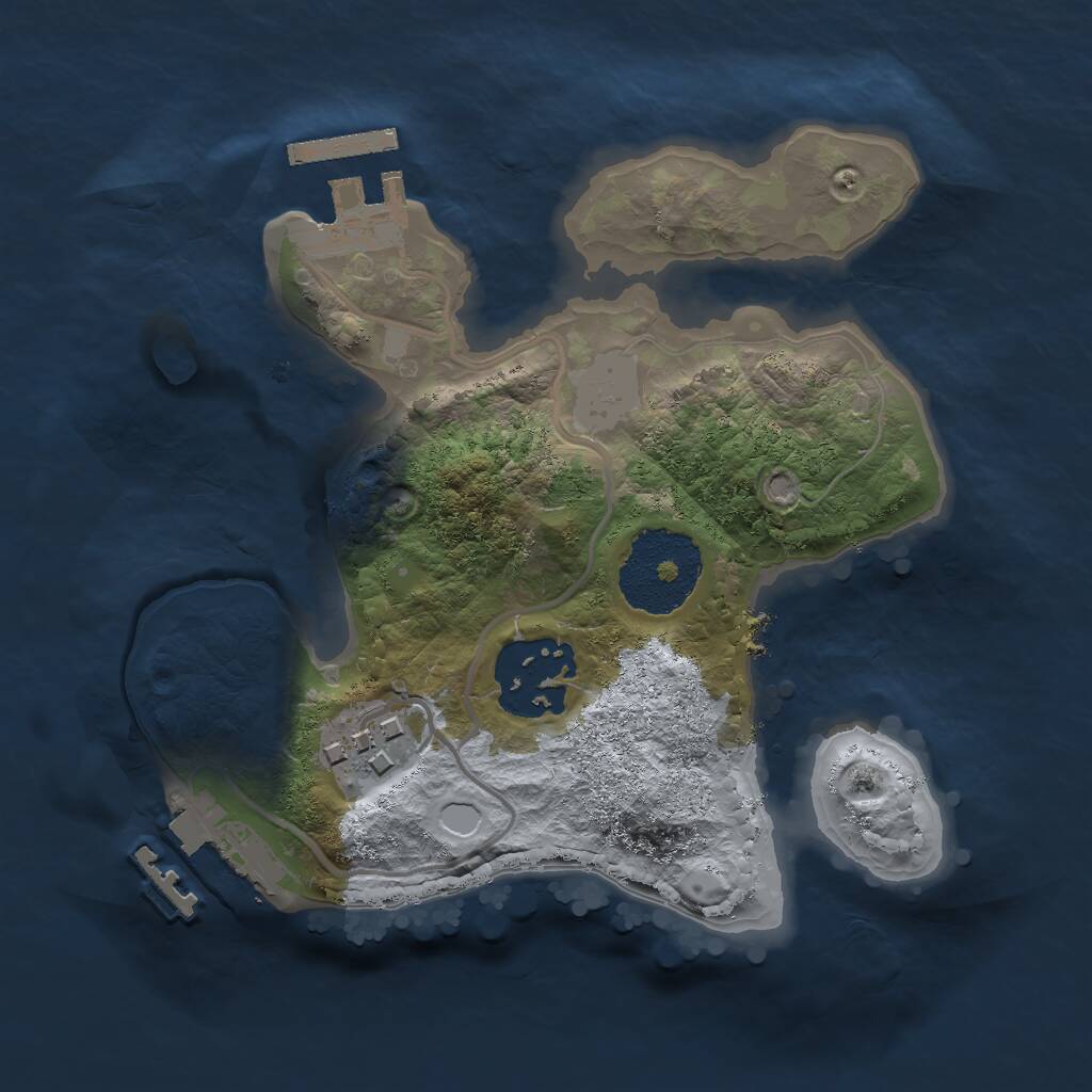 Rust Map: Procedural Map, Size: 2000, Seed: 951646857, 5 Monuments