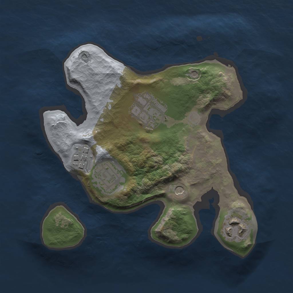 Rust Map: Barren, Size: 2000, Seed: 698787, 7 Monuments