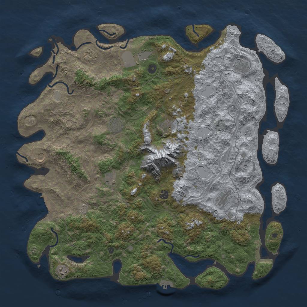 Rust Map: Procedural Map, Size: 5000, Seed: 993197, 20 Monuments