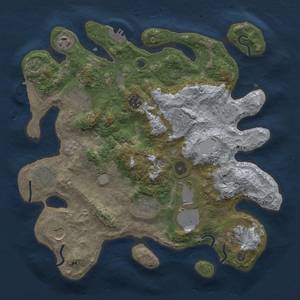 Thumbnail Rust Map: Procedural Map, Size: 3500, Seed: 1615215256, 19 Monuments