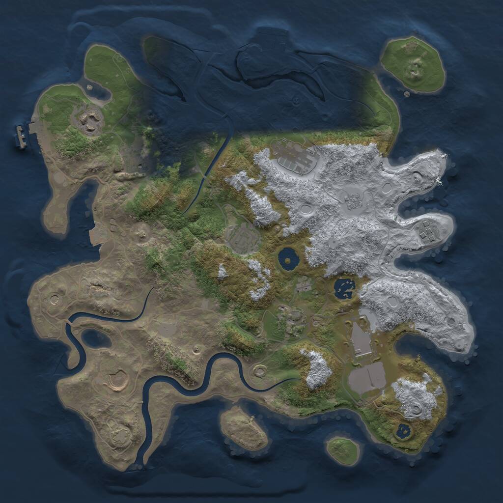 Rust Map: Procedural Map, Size: 3500, Seed: 1615215256, 15 Monuments