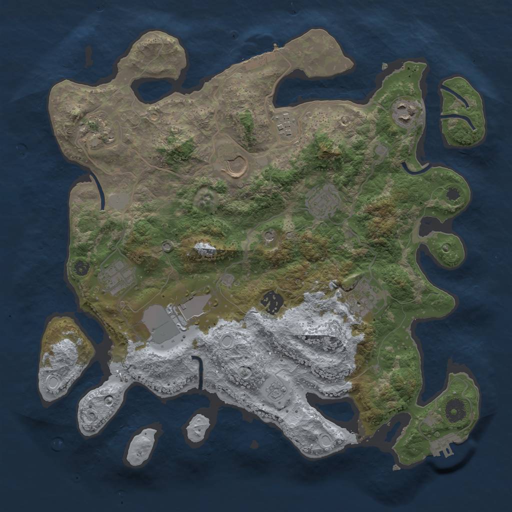 Rust Map: Procedural Map, Size: 3500, Seed: 18224, 18 Monuments