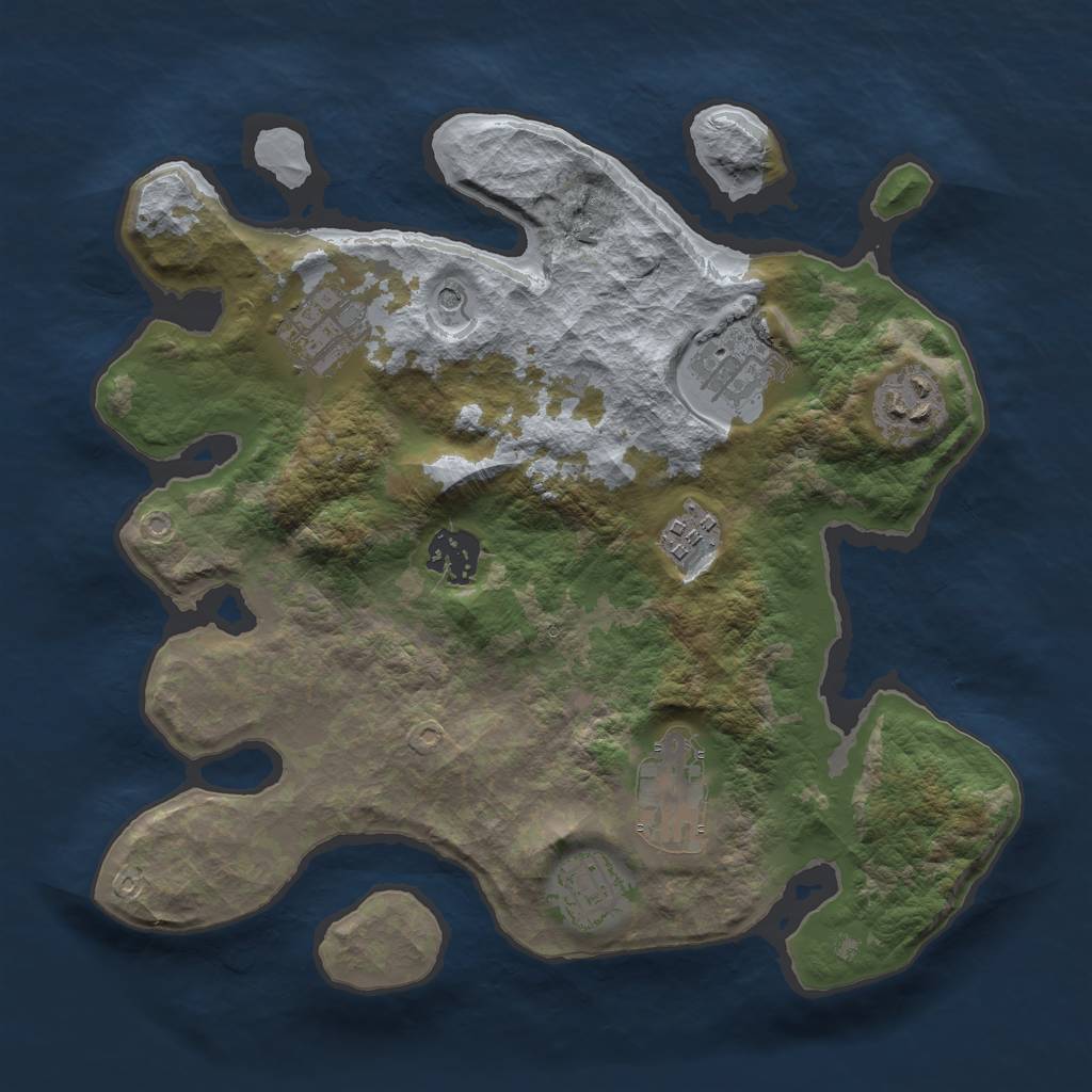 Rust Map: Barren, Size: 3000, Seed: 220806, 10 Monuments