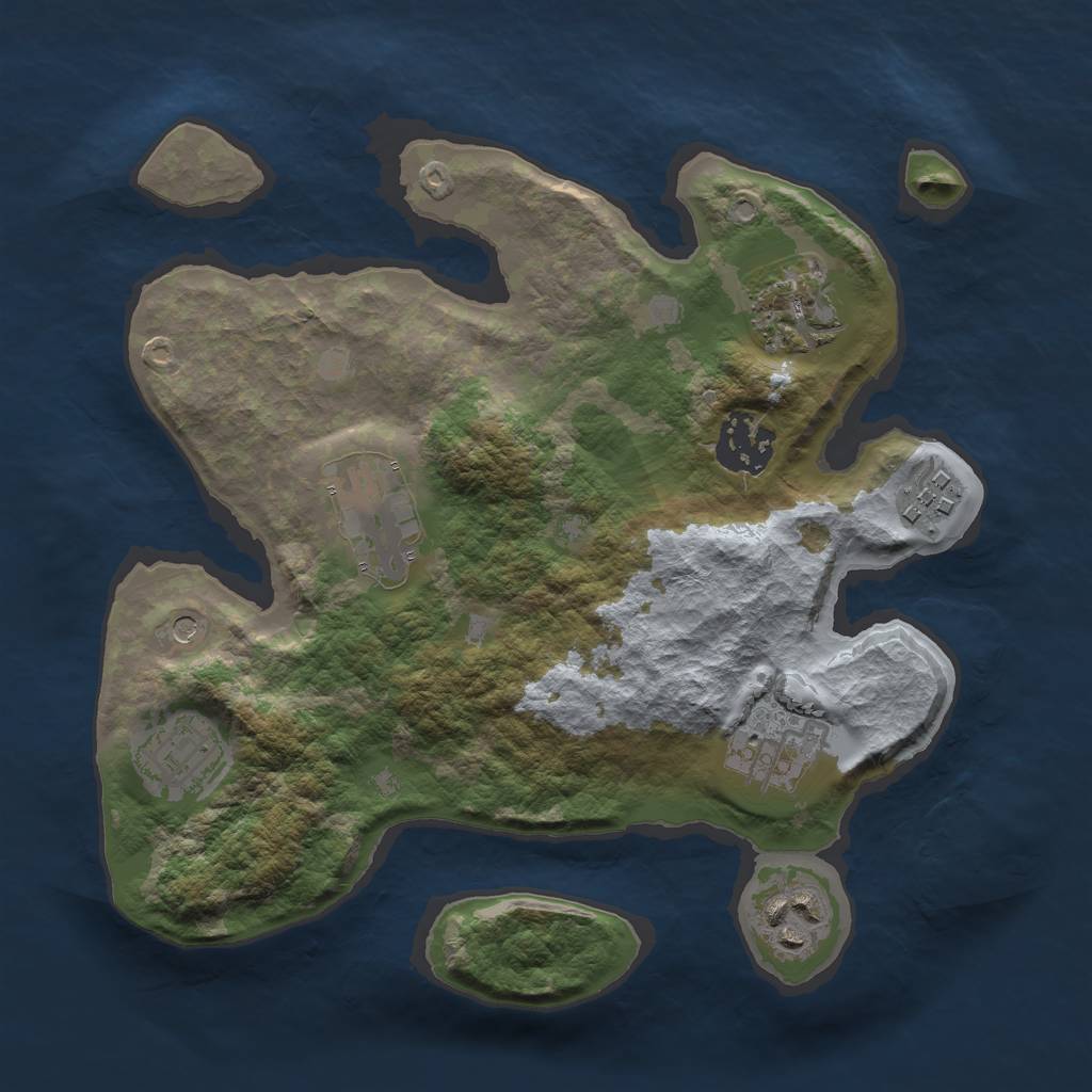 Rust Map: Barren, Size: 2700, Seed: 34, 10 Monuments