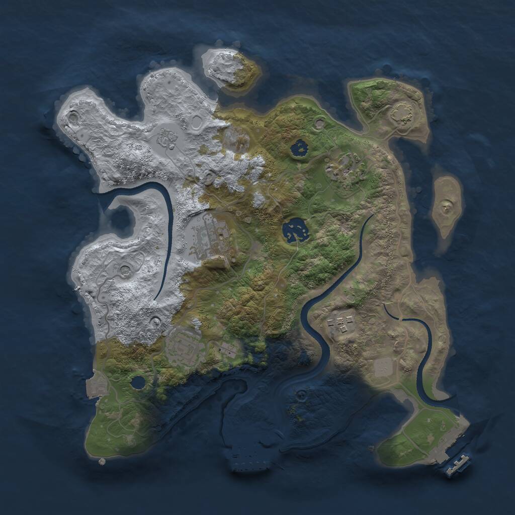 Rust Map: Procedural Map, Size: 3000, Seed: 26850, 11 Monuments
