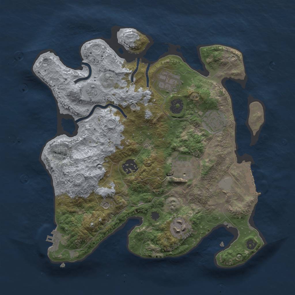 Rust Map: Procedural Map, Size: 3000, Seed: 26850, 14 Monuments