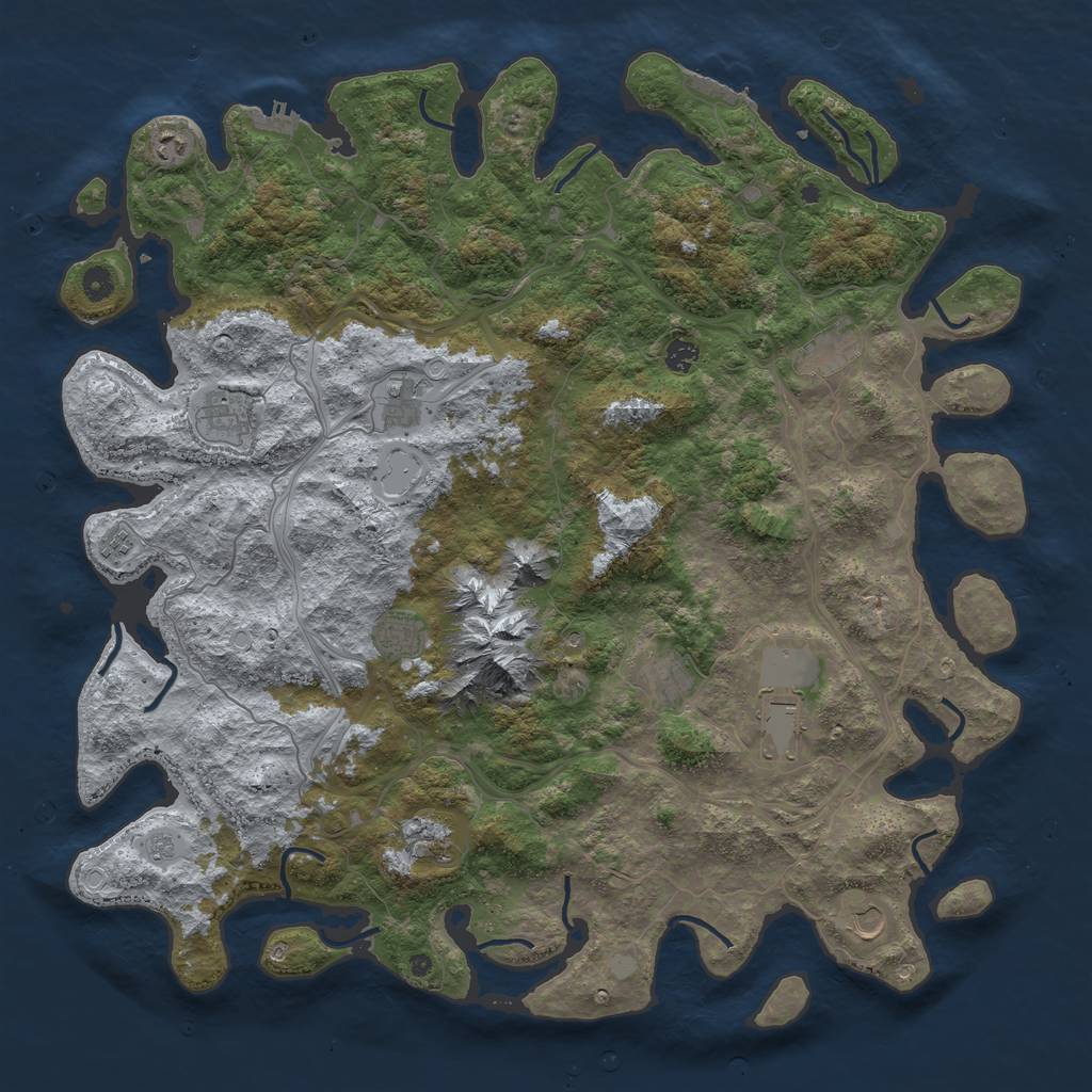Rust Map: Procedural Map, Size: 5000, Seed: 2016330004, 20 Monuments