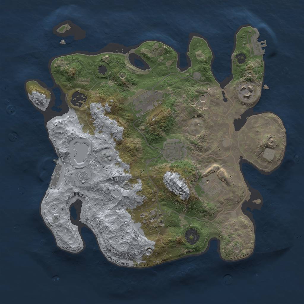 Rust Map: Procedural Map, Size: 3000, Seed: 1857674609, 15 Monuments