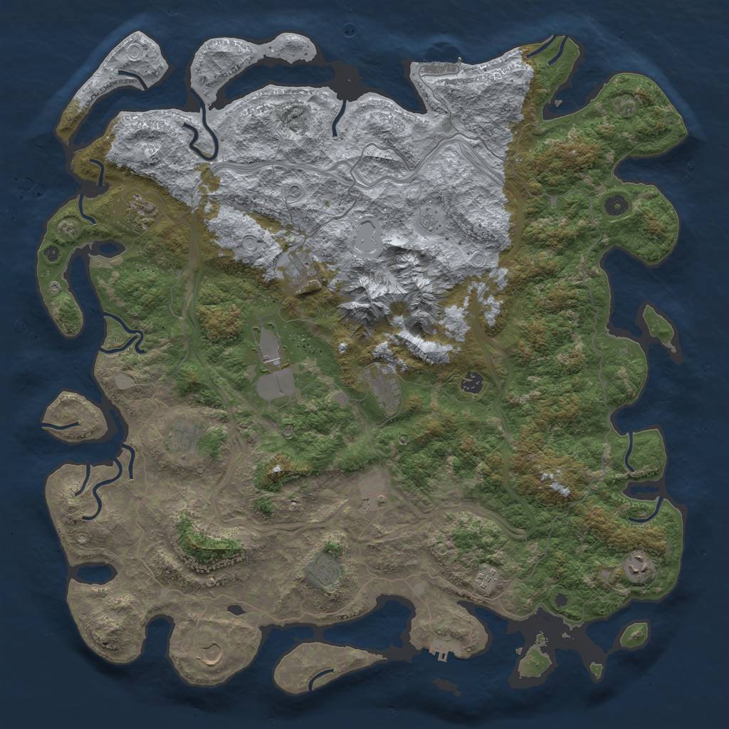 Rust Map: Procedural Map, Size: 5000, Seed: 527, 20 Monuments