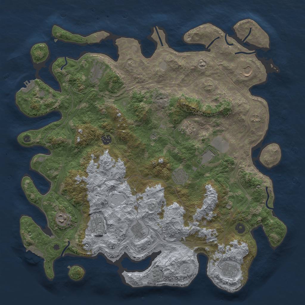 Rust Map: Procedural Map, Size: 4500, Seed: 163134428, 18 Monuments