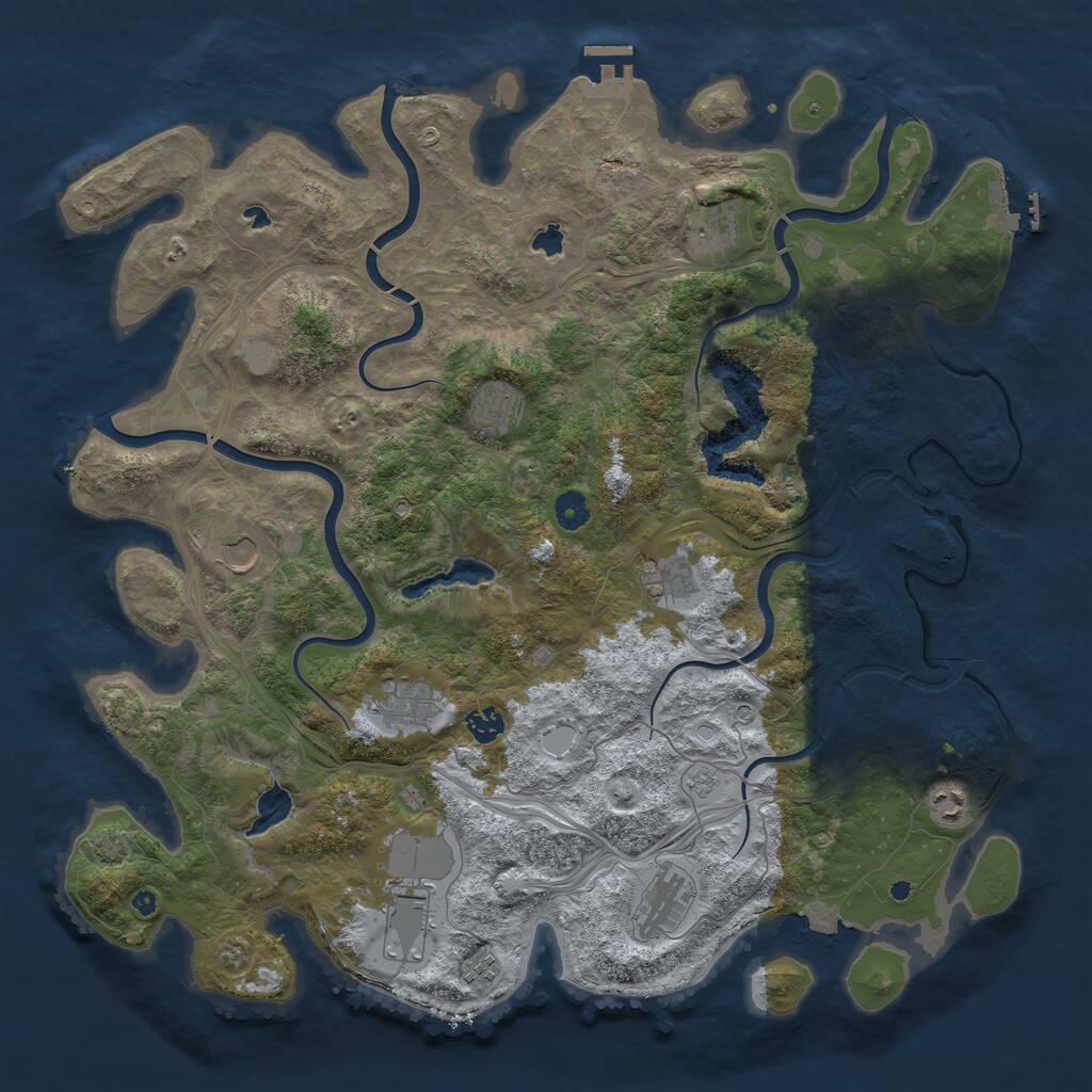 Rust Map: Procedural Map, Size: 4520, Seed: 1989453434, 16 Monuments