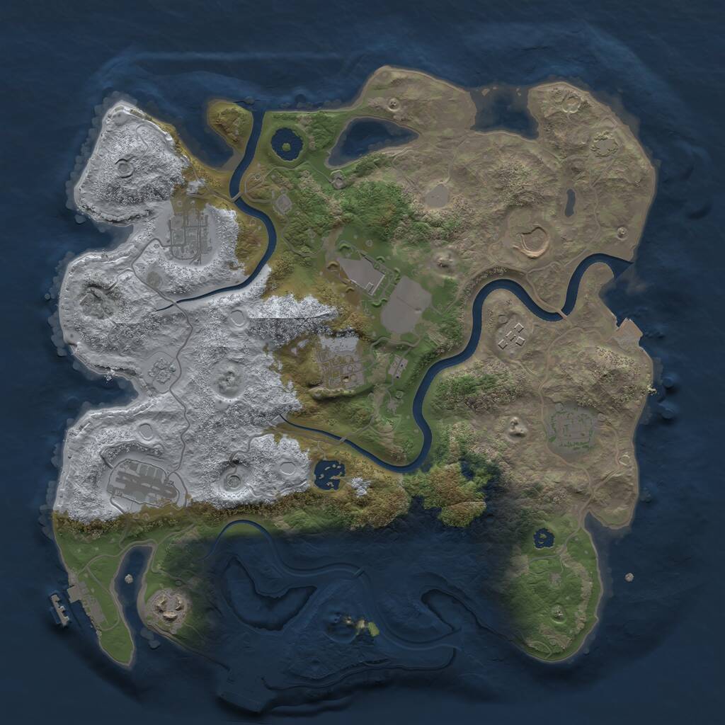 Rust Map: Procedural Map, Size: 3500, Seed: 1106109024, 15 Monuments