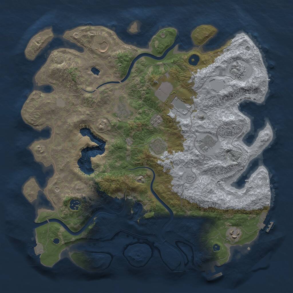 Rust Map: Procedural Map, Size: 4000, Seed: 1145043719, 15 Monuments