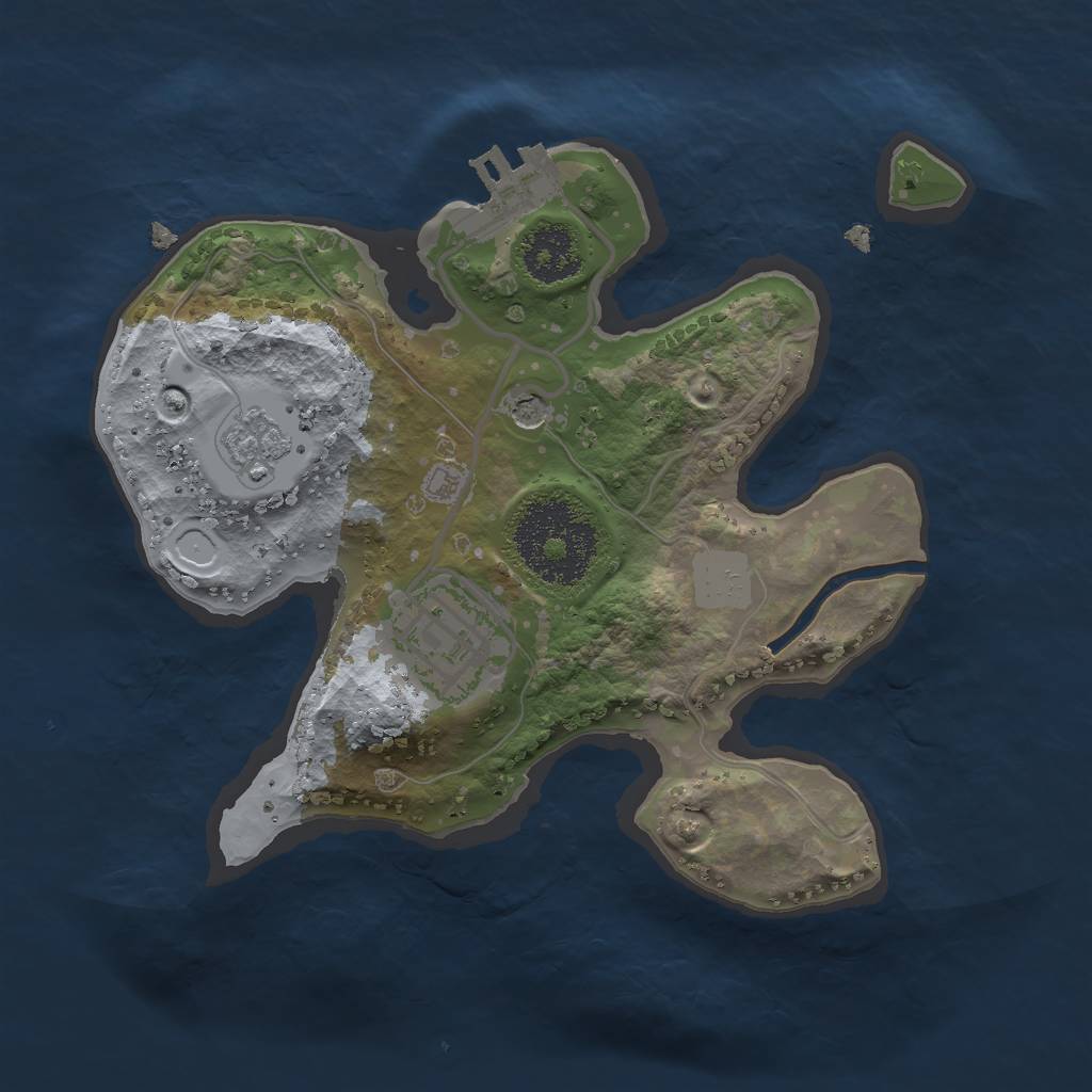 Rust Map: Procedural Map, Size: 2000, Seed: 1243, 9 Monuments