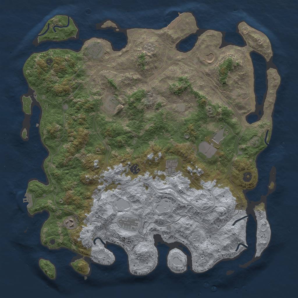 Rust Map: Procedural Map, Size: 4500, Seed: 96598541, 18 Monuments