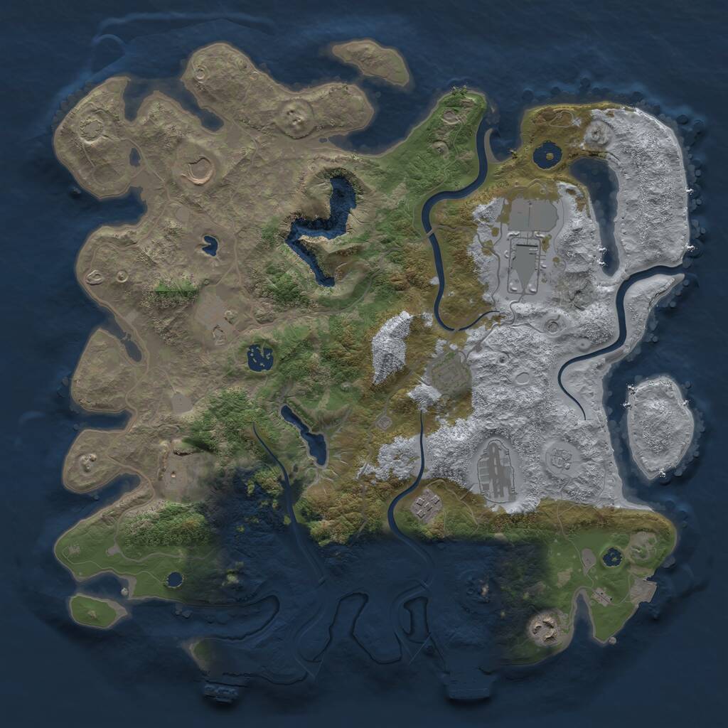 Rust Map: Procedural Map, Size: 4000, Seed: 100156074, 15 Monuments