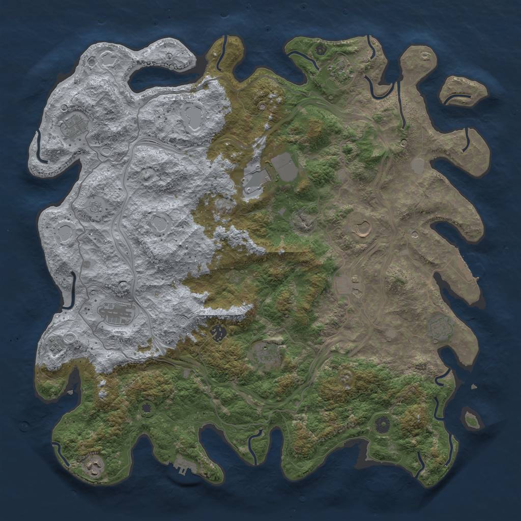 Rust Map: Procedural Map, Size: 4800, Seed: 1935574761, 20 Monuments