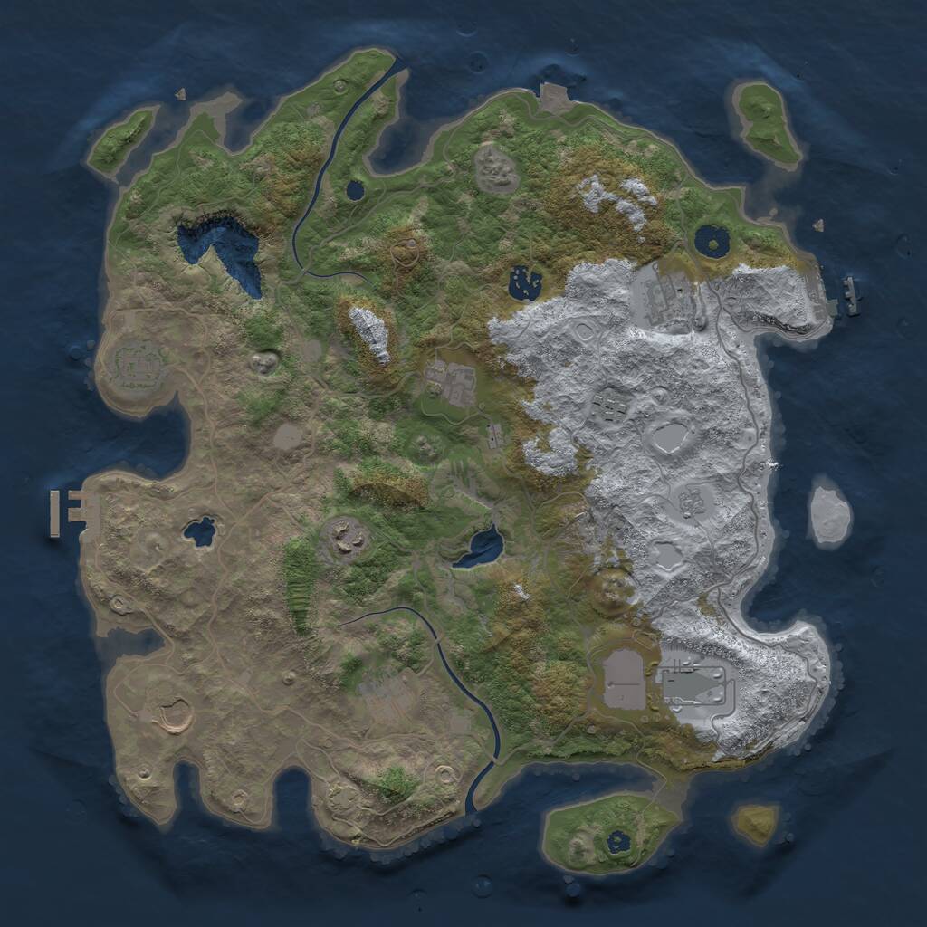 Rust Map: Procedural Map, Size: 4000, Seed: 7114, 14 Monuments