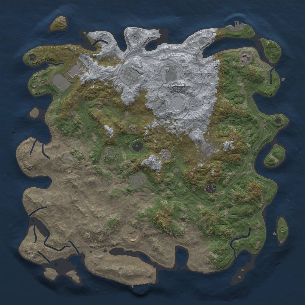 Rust Map: Procedural Map, Size: 4500, Seed: 74722832, 19 Monuments