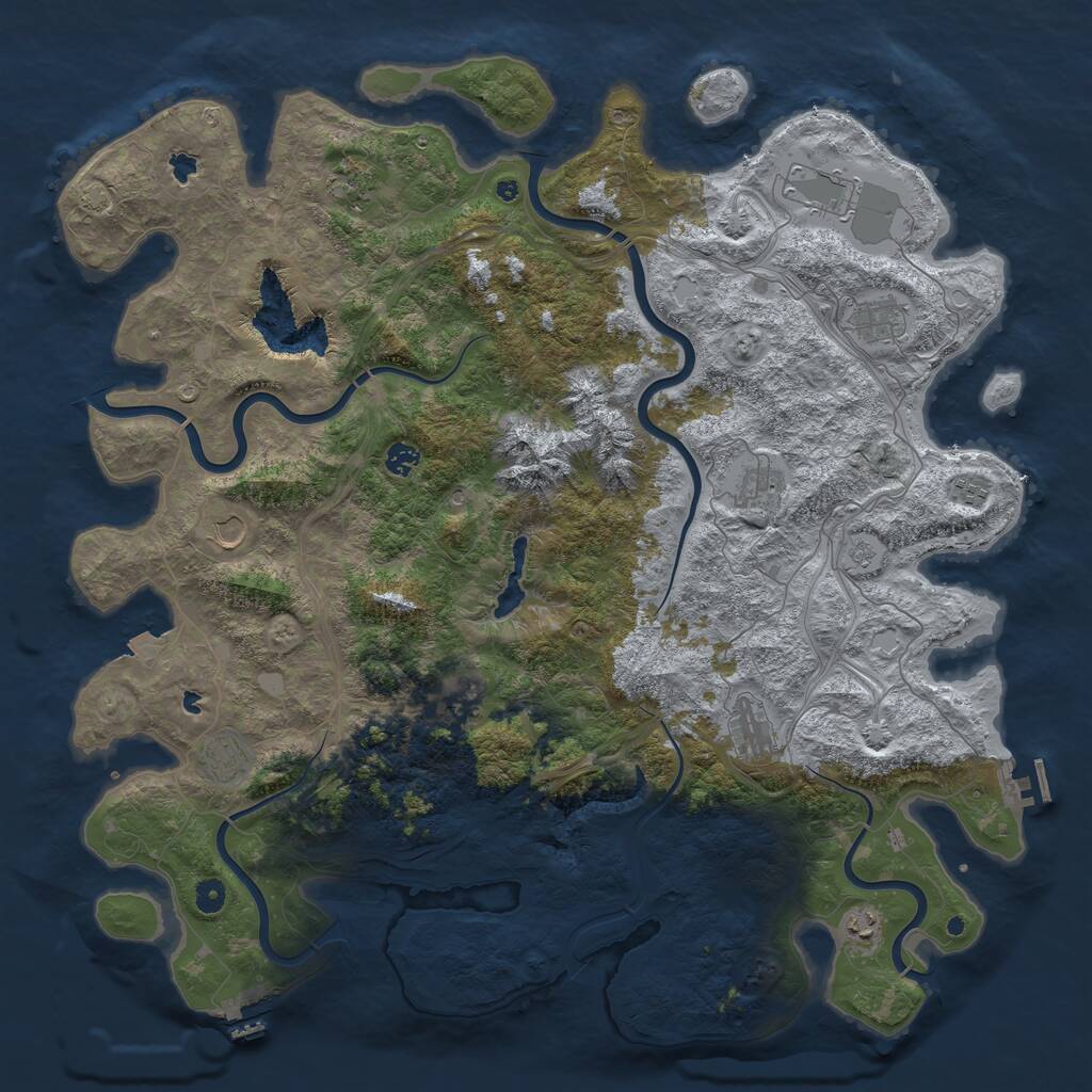 Rust Map: Procedural Map, Size: 5000, Seed: 12565, 17 Monuments