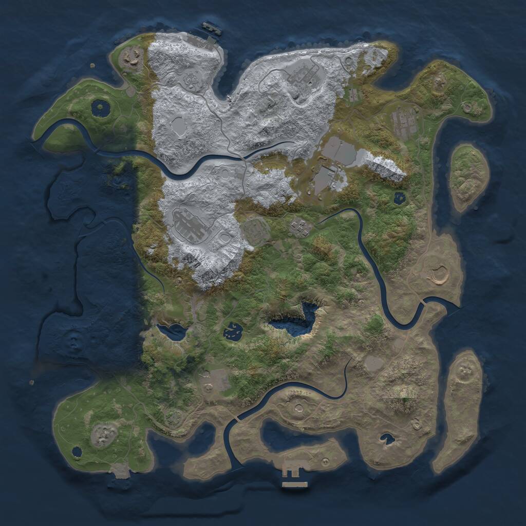 Rust Map: Procedural Map, Size: 4200, Seed: 2364777, 16 Monuments