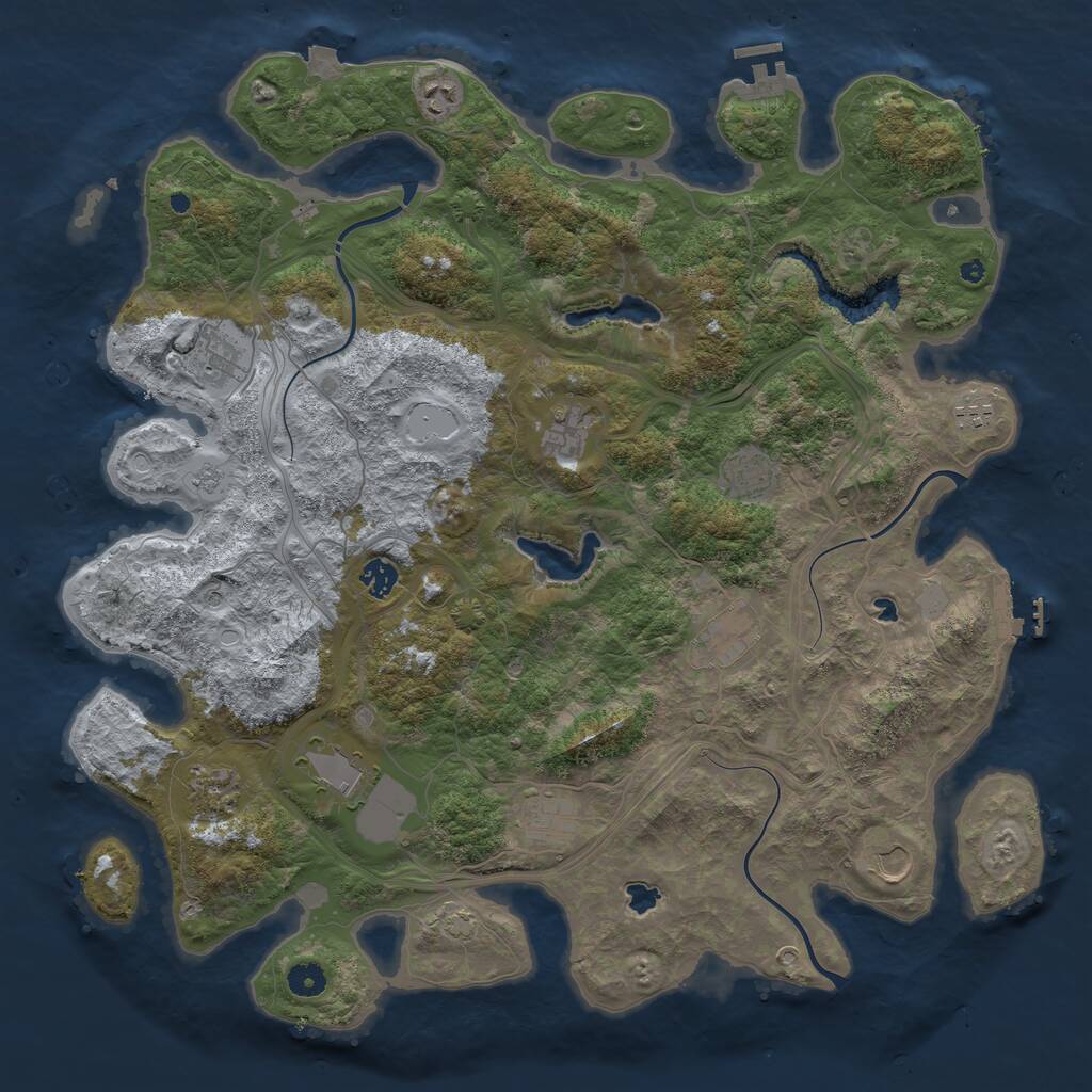 Rust Map: Procedural Map, Size: 4500, Seed: 712873, 17 Monuments