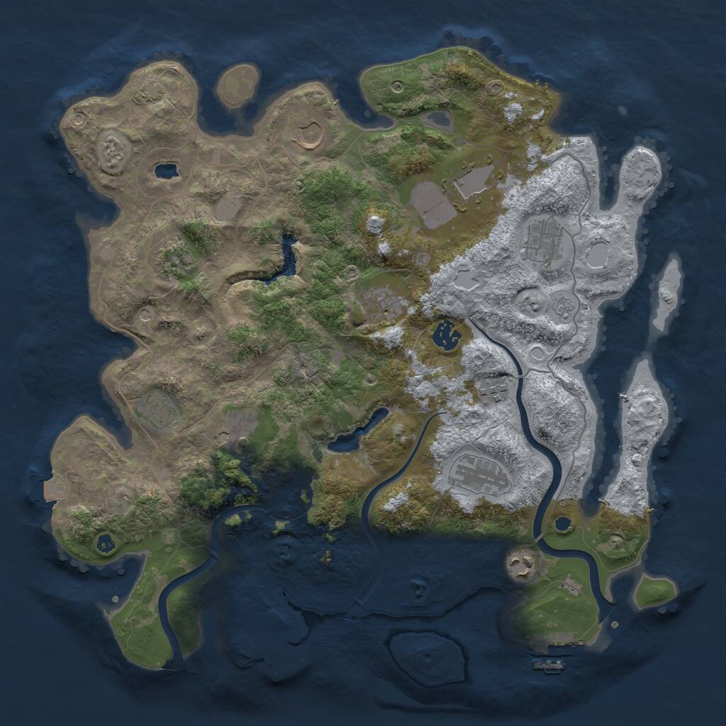 Rust Map: Procedural Map, Size: 4000, Seed: 13256, 17 Monuments