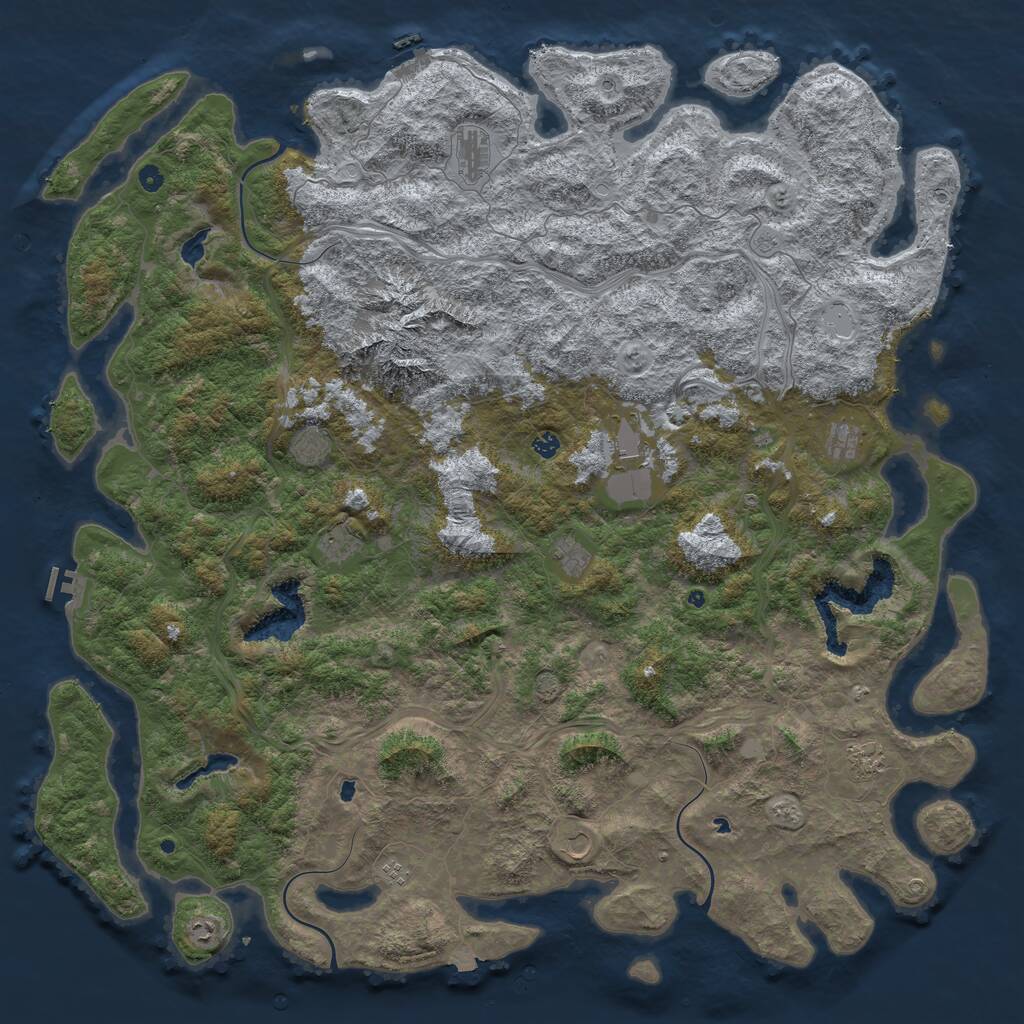 Rust Map: Procedural Map, Size: 6000, Seed: 1946819, 17 Monuments