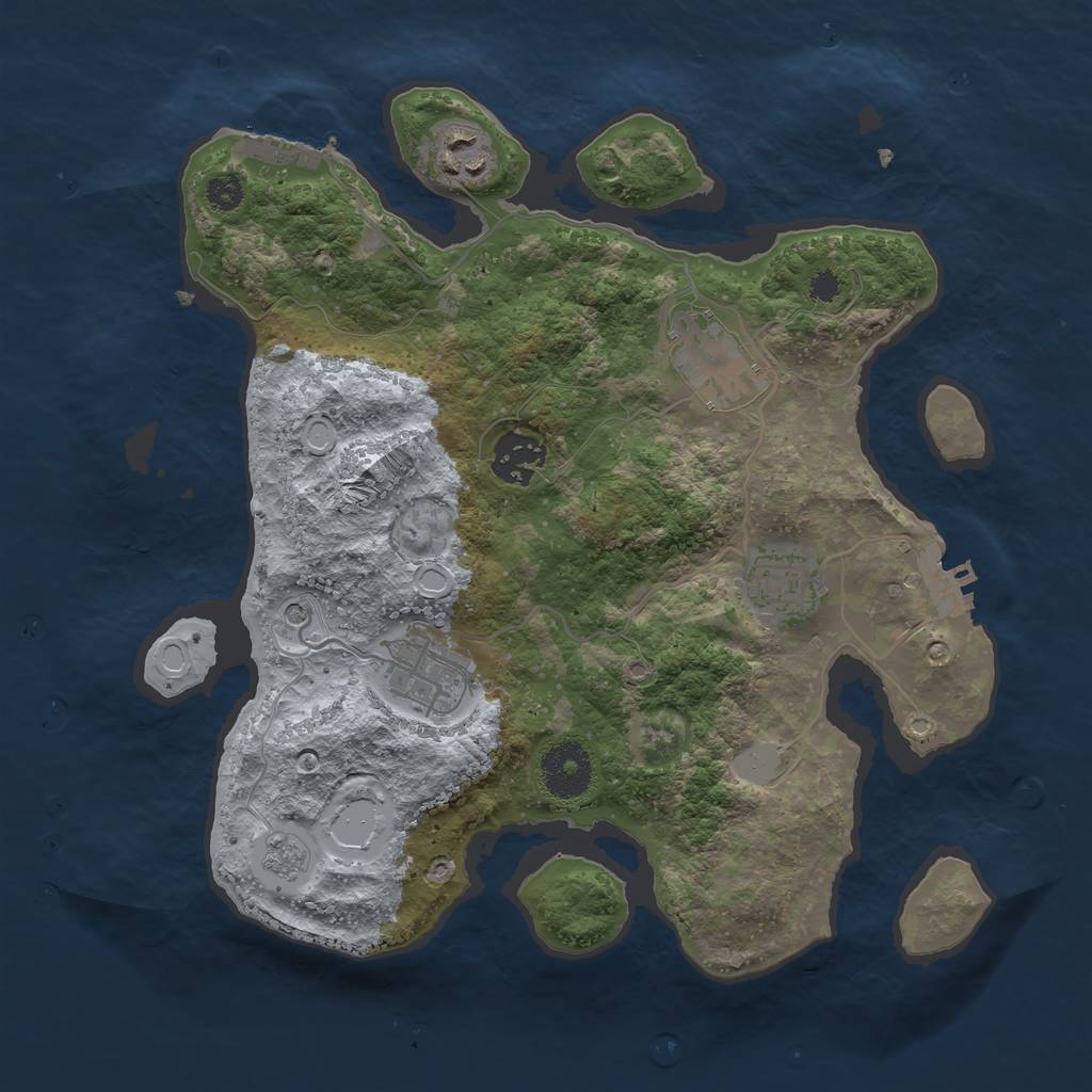 Rust Map: Procedural Map, Size: 3100, Seed: 100, 14 Monuments
