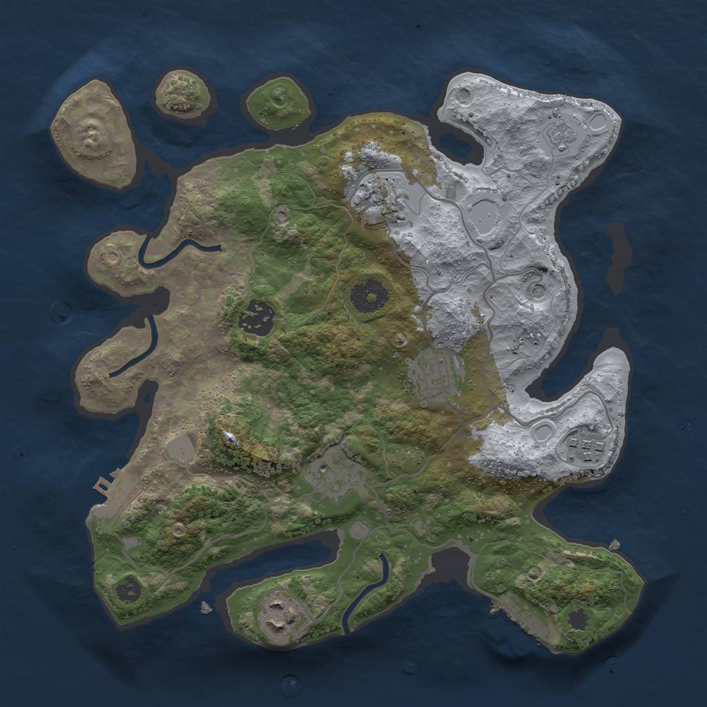 Rust Map: Procedural Map, Size: 3000, Seed: 2016633473, 15 Monuments