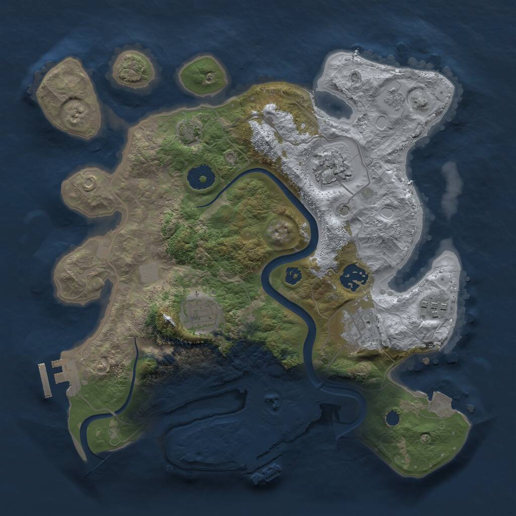 Rust Map: Procedural Map, Size: 3000, Seed: 2016633473, 11 Monuments