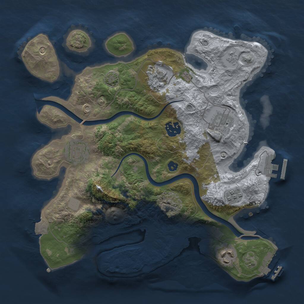 Rust Map: Procedural Map, Size: 3000, Seed: 2016633473, 11 Monuments