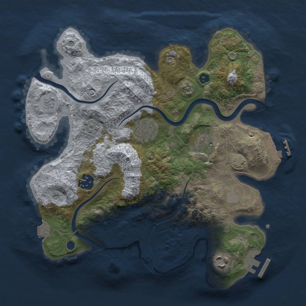 Rust Map: Procedural Map, Size: 3000, Seed: 46267, 11 Monuments